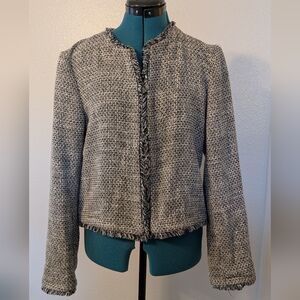 Calvin Klein Black and White Tweed Blazer